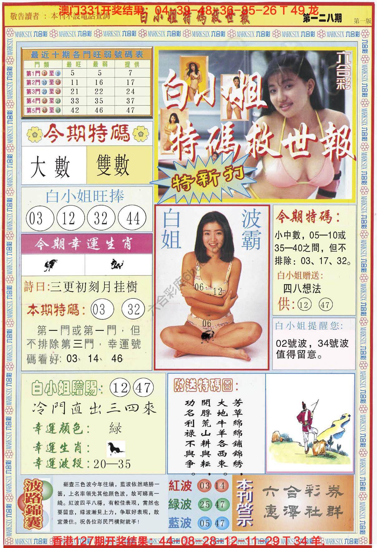 六合彩心水图库7｜白小姐新特刊