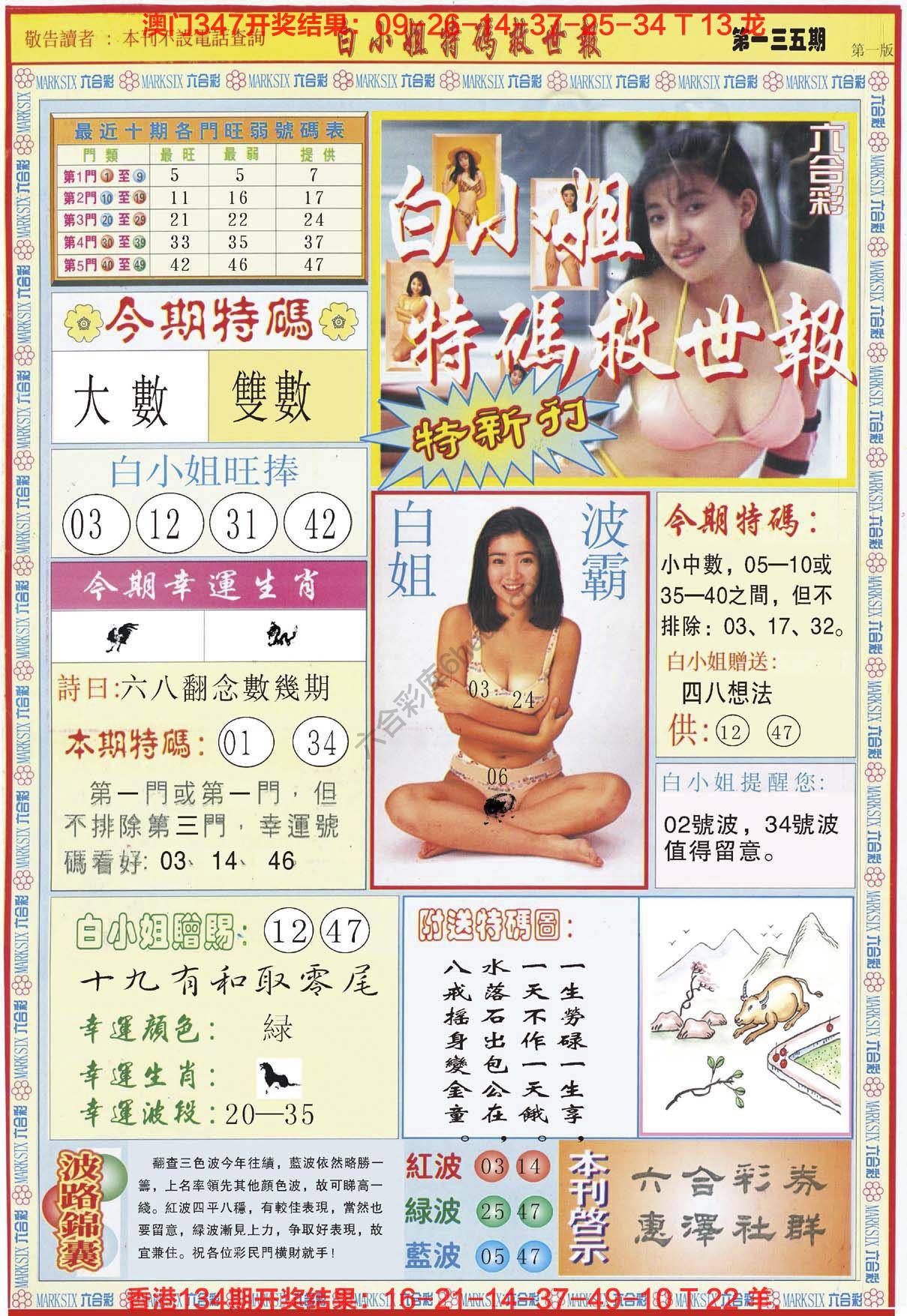 六合彩心水图库2｜白小姐新特刊