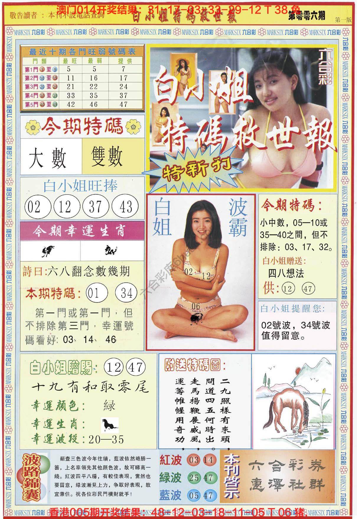 六合彩心水图库8｜白小姐新特刊