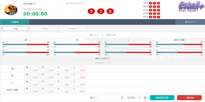 BB竞速3D彩票开奖结果走势图、游戏玩法