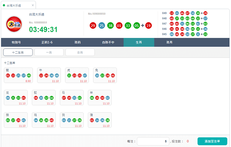 台湾大乐透生肖玩法