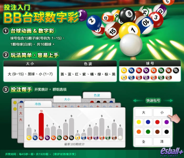 BB彩票台球数字彩玩法规则、开奖结果、走势图